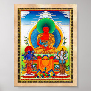Kall orientalisk tibetan thangka tre ha som poster