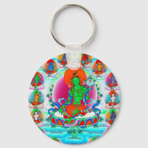 Kall orientalisk tibetan thangkagröntTara Nyckelring