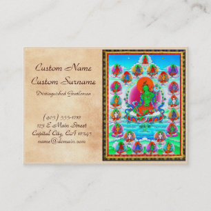 Kall orientalisk tibetan thangkagröntTara Visitkort