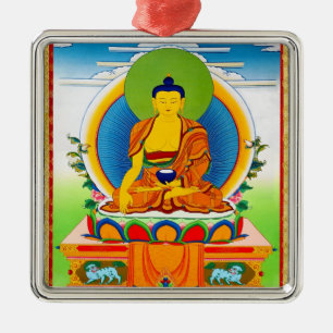 Kall orientalisk tibetan thangkatatuering Aksobhya Julgransprydnad Metall