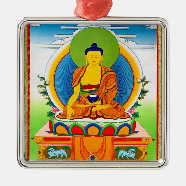 Kall orientalisk tibetan thangkatatuering Aksobhya Julgransprydnad Metall (Framsidan)