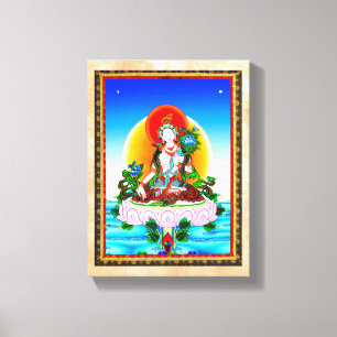 Kall orientalisk tibetan thangkavitTara tatuering Canvastryck