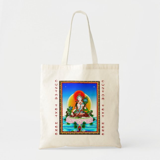 Kall orientalisk tibetan thangkavitTara tatuering Tygkasse (Framsidan)