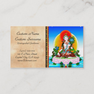Kall orientalisk tibetan thangkavitTara tatuering Visitkort