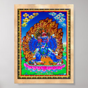 Kall orientalisk tibetan thangkaYamantaka Poster