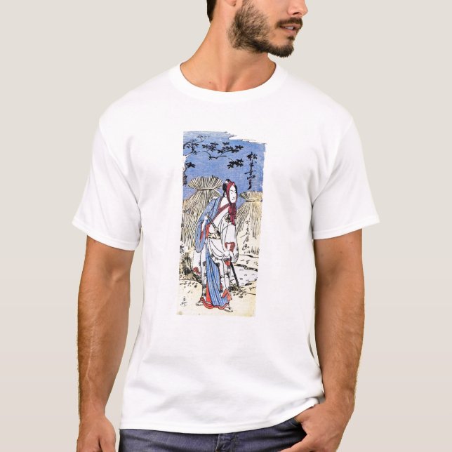 Kall orientalisk traditionell japansk Samuraikonst Tee Shirt (Framsida)