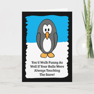 Kall Penguin Grattis på födelsedagen-kort Kort