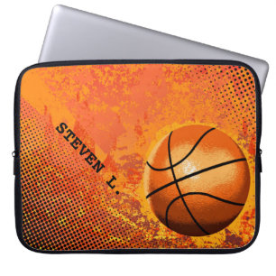 Kall personlig för konst för Grungebasketabstrak Laptop Sleeve