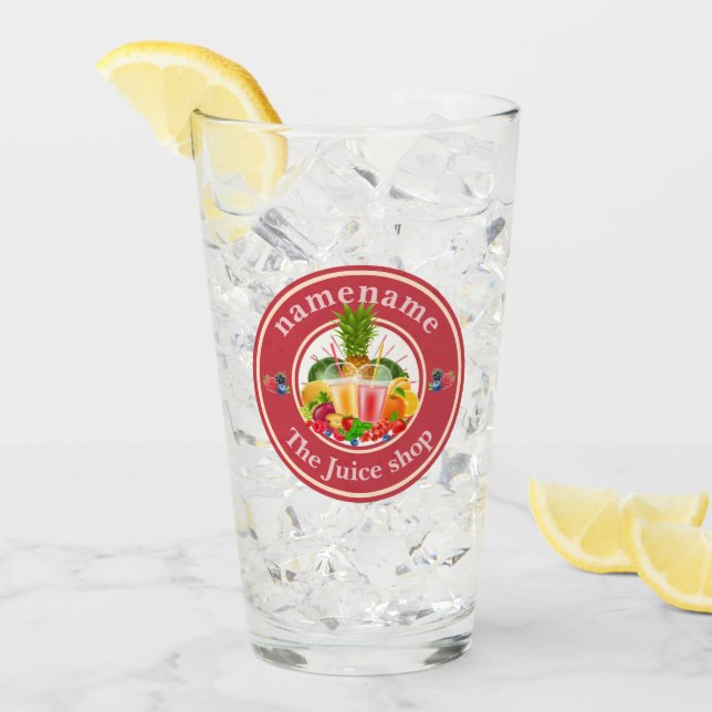 Kall Pressed Juice Smoothies Frukt shop logotyp na Glaskopp (Framsida Ice)