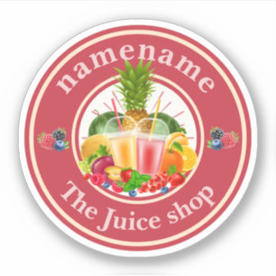 Kall Pressed Juice Smoothies Frukt shop logotyp na Klistermärken