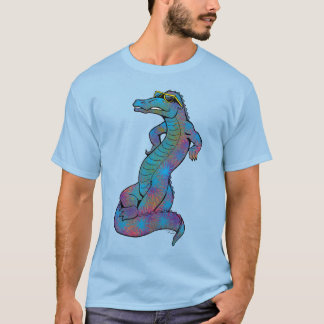 Kall regnbågealligator t-shirt