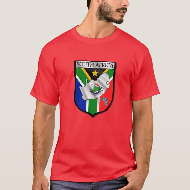 Kall röd Sydafrika fotboll fläktar skjortan T Shirt (Framsida)