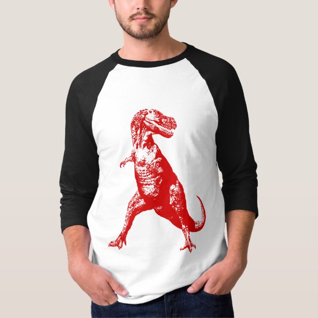 Kall röd TyrannosaurusRex (T-Rex) dinosaur… T-shirt (Framsida)