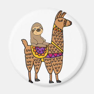 Kall rolig SlothridningLlama Magnet