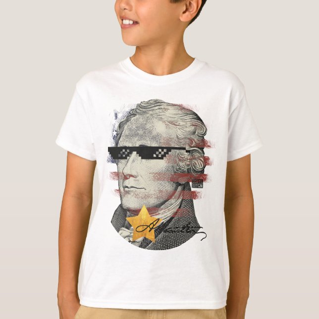 Kall rolig solglasögon patriotiska Alexander T Shirt (Framsida)