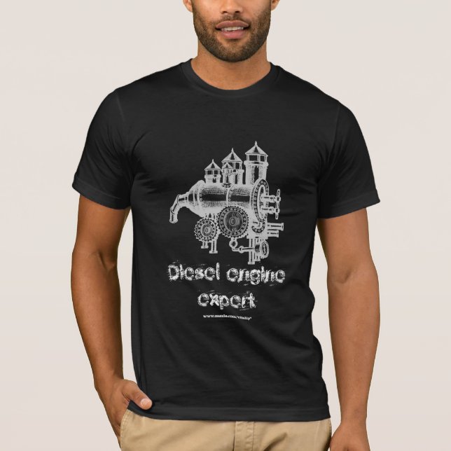 Kall rolig t-skjorta för dieselmotor design tee (Framsida)