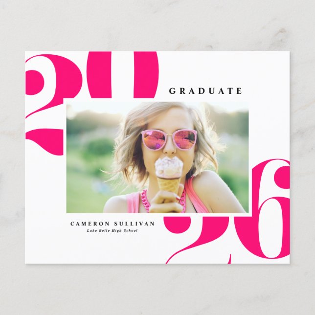 Kall Rosa 2025 Fet Stil Typografi Foto Examen (Framsida)