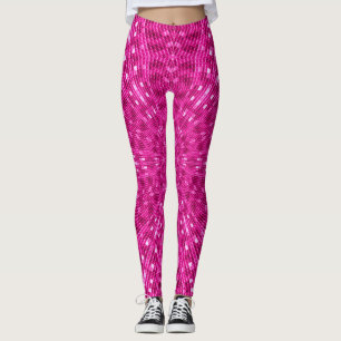 Kall rosa damasker för sjöjungfrufjällMandala Leggings
