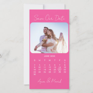 Kall Rosa Elegant Minimalistisk Fotokalender Spara Datumet