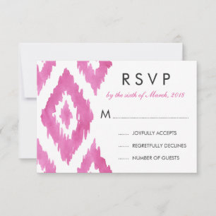 Kall Rosa Ikat RSVP OSA Kort
