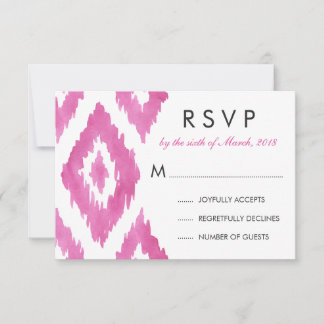 Kall Rosa Ikat RSVP OSA Kort