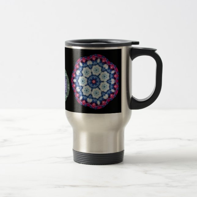 kall rosa kaleidoscopetravel mug för blått n… resemugg (Höger)