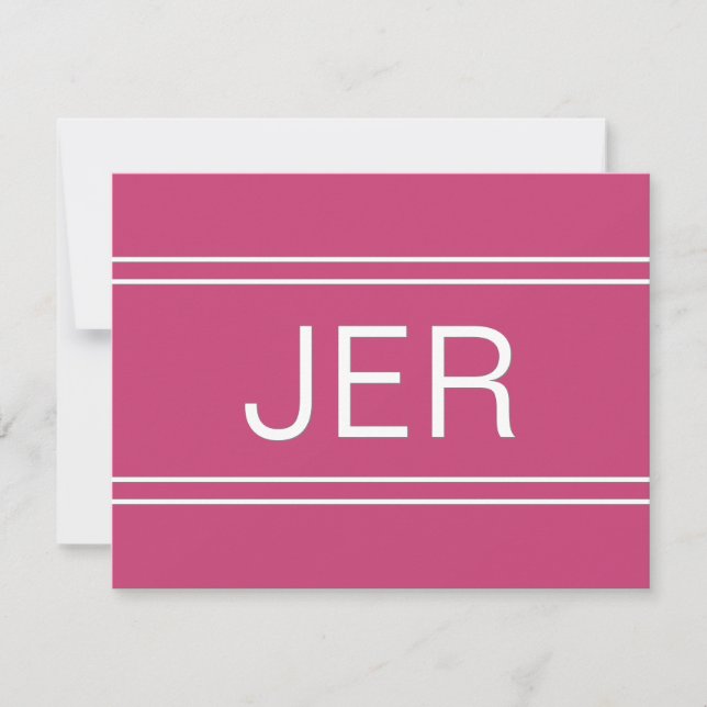 Kall Rosa Personlig Monogram Initialbokstav Namn Anteckningskort (Framsida)