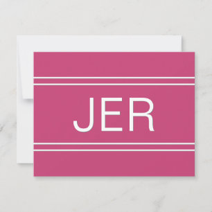 Kall Rosa Personlig Monogram Initialbokstav Namn Anteckningskort