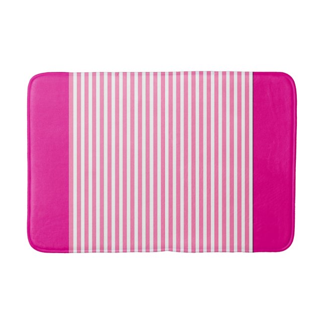 Kall Rosa Rosa Ränder Badrumsmatta (Framsidan)