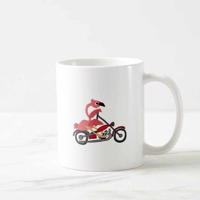 Kall rosa tecknad för Flamingoridningmotorcykel Kaffemugg (Höger)