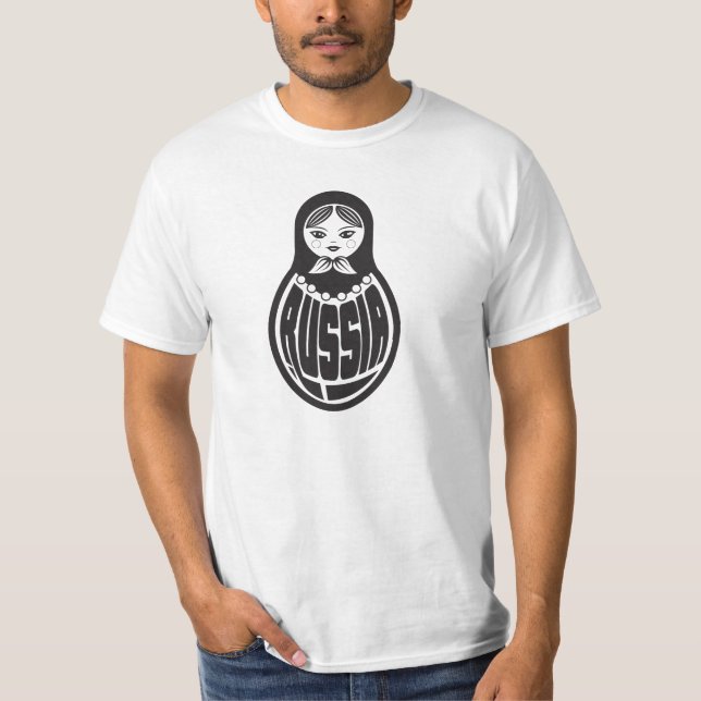 Kall rysk Matryoshka dockat-skjorta T Shirt (Framsida)
