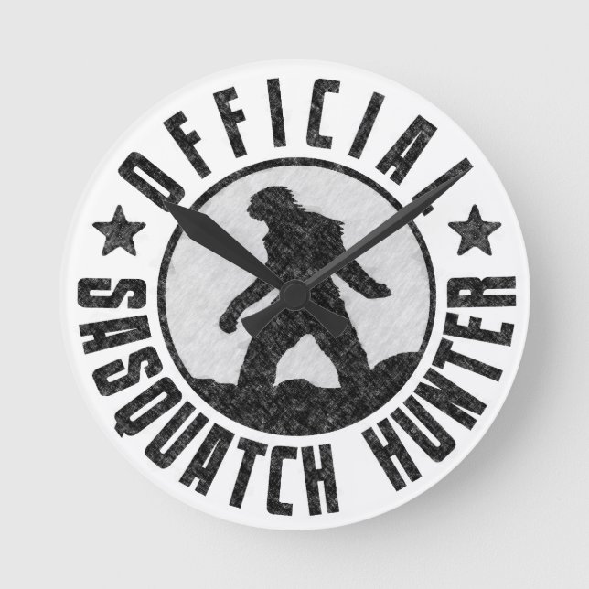 Kall Sasquatch Bigfoot för Grunge Hunter. Rund Klocka (Framsida)