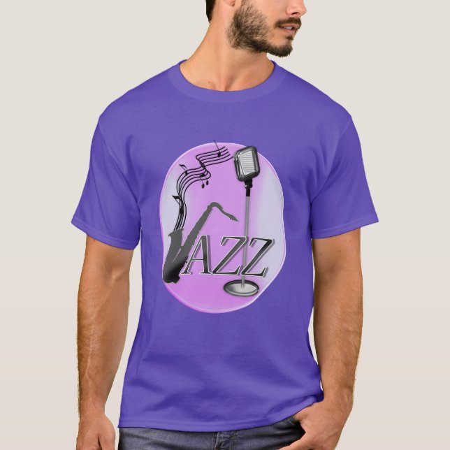 Kall saxofon för Jazzmusik T-shirt (Framsida)
