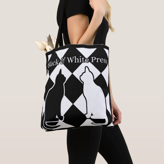 Kall shopping bag för en kattälskare tygkasse (Närbild)