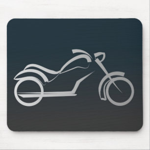 Kall silvermotorcykelram på svart musmatta