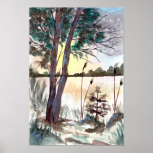 Kall Sjö i vinter Poster