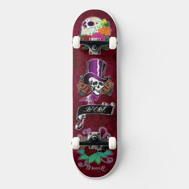 Kall skalleTrio Skateboard Bräda 20 Cm (Framsida)