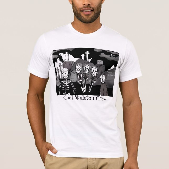 Kall skelett- besättning tee shirt (Framsida)