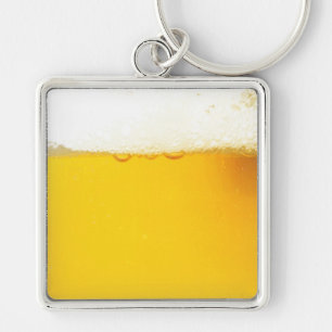 Kall smaklig öl Keychain Fyrkantig Silverfärgad Nyckelring