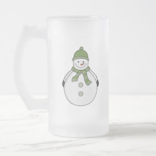 Kall snögubbe frostat ölglas