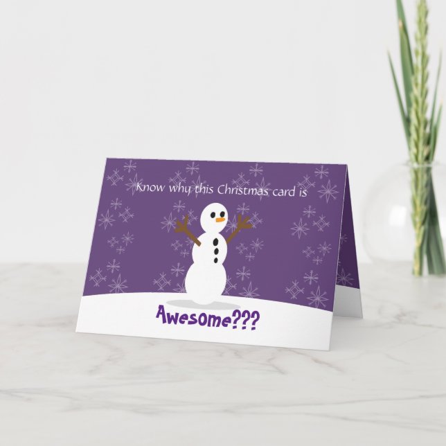 Kall snögubbe helgkort (Framsida)