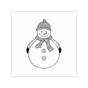 Kall snögubbe självfärgande stämpel