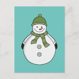 Kall snögubbe vykort