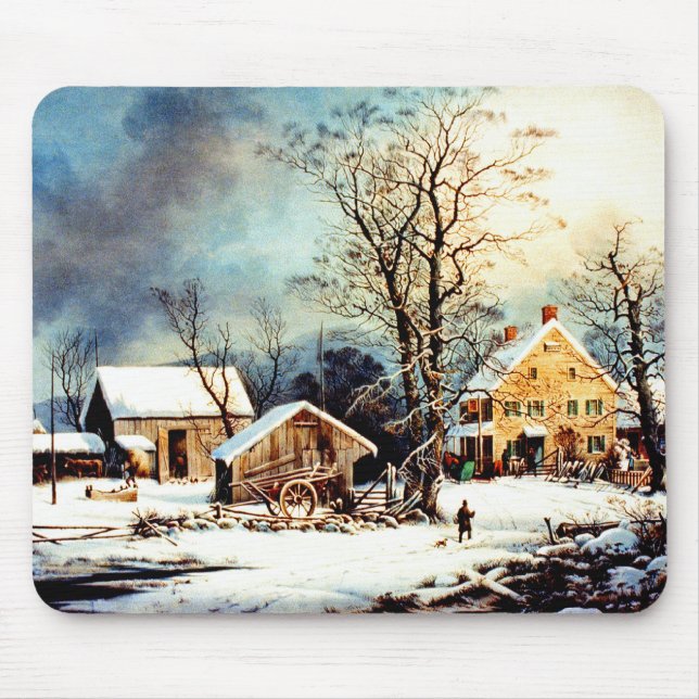 Kall snöig morgon musmatta (Framsidan)