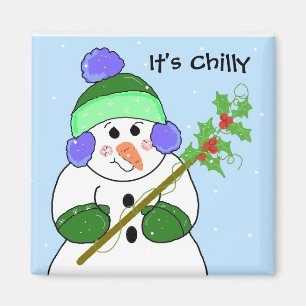 Kall snöman magnet