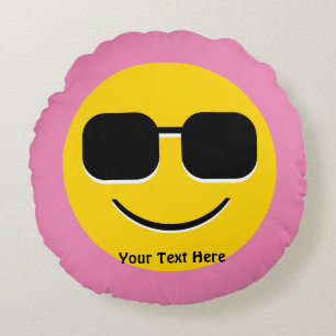 Kall solglasögonEmoji grabb Rund Kudde