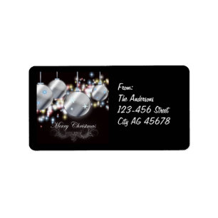 Kall Sparkling juladressetiketter Adressetikett