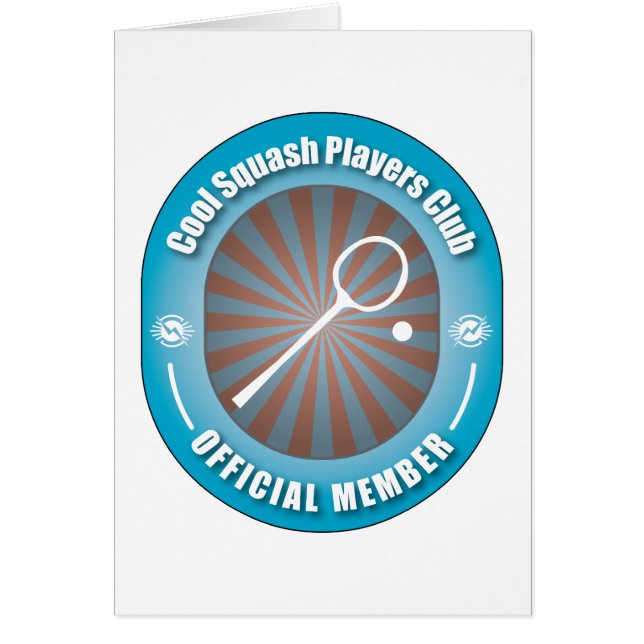 Kall squashspelareklubb hälsningskort (Framsidan)