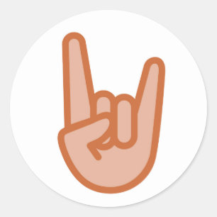 Kall sten räcker på Emoji Runt Klistermärke