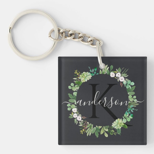KALL SUCKULENT MONOGRAM FÖR KRANLÖVVERKVATTENFÄRG (Framsidan)
